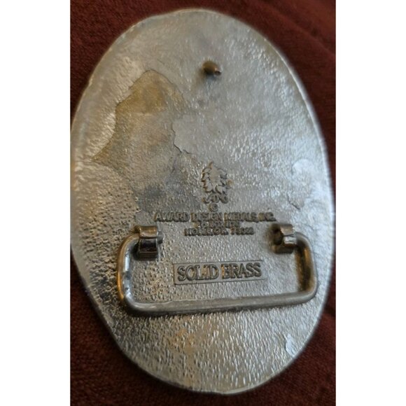 ADM Award Design Medals INC Solid Brass Vintage Belt Buckle Monogram Initial E - Picture 5 of 6